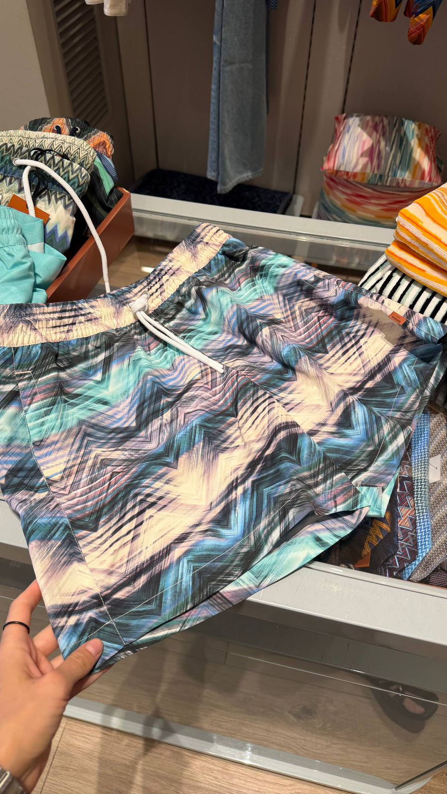Men's Chevron Print Swim Trunks
