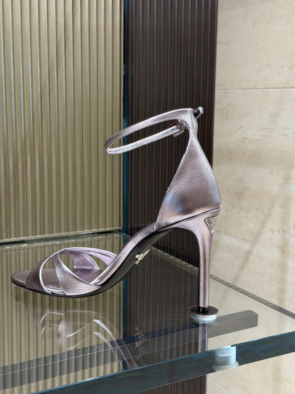 Brushed leather sandals