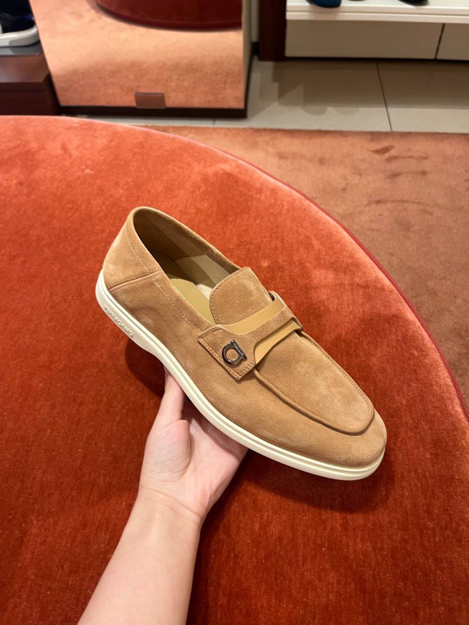 Ferragamo Gancini Suede Loafer Sneakers