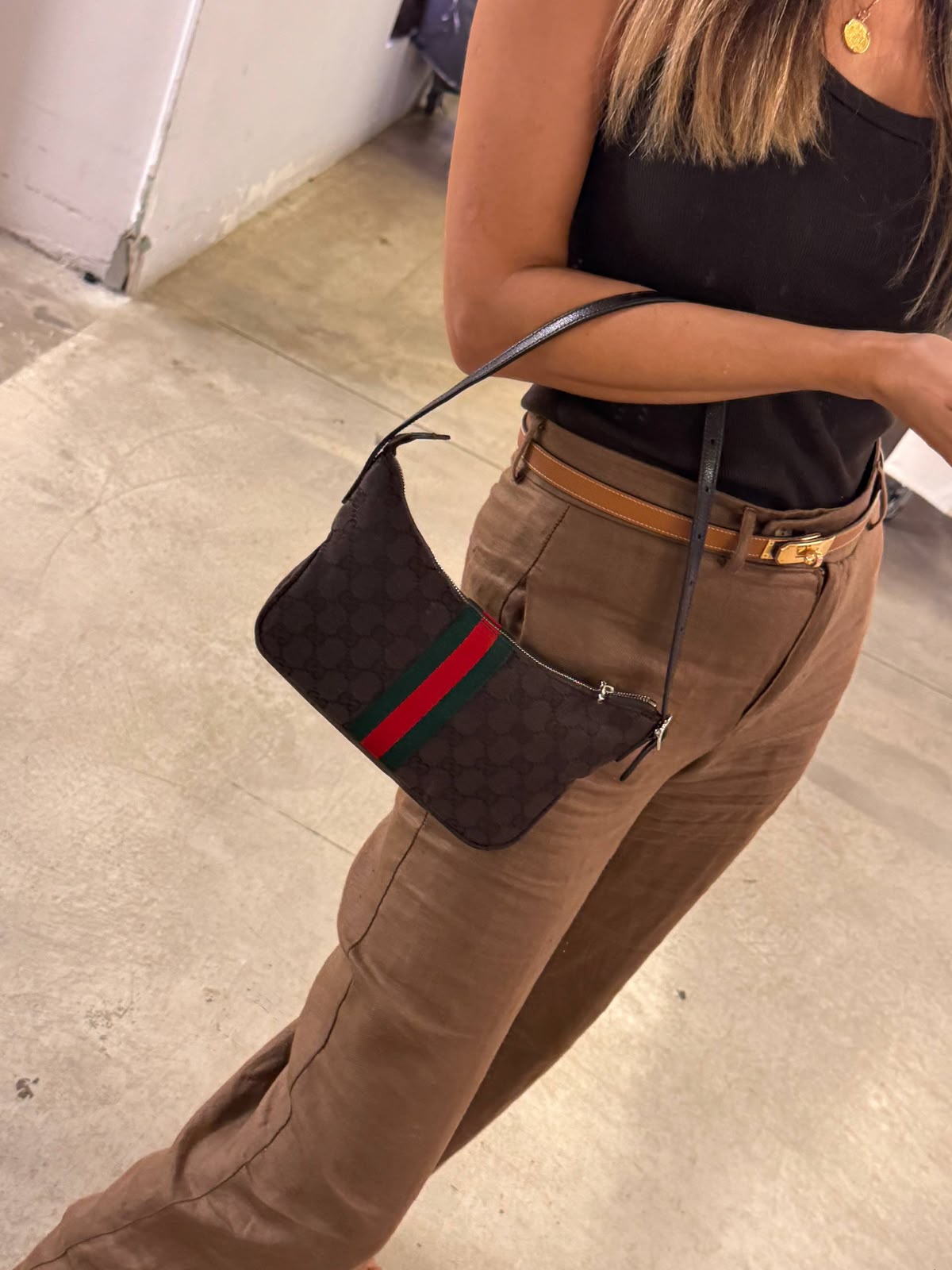 GG Canvas Web Stripe Pochette
