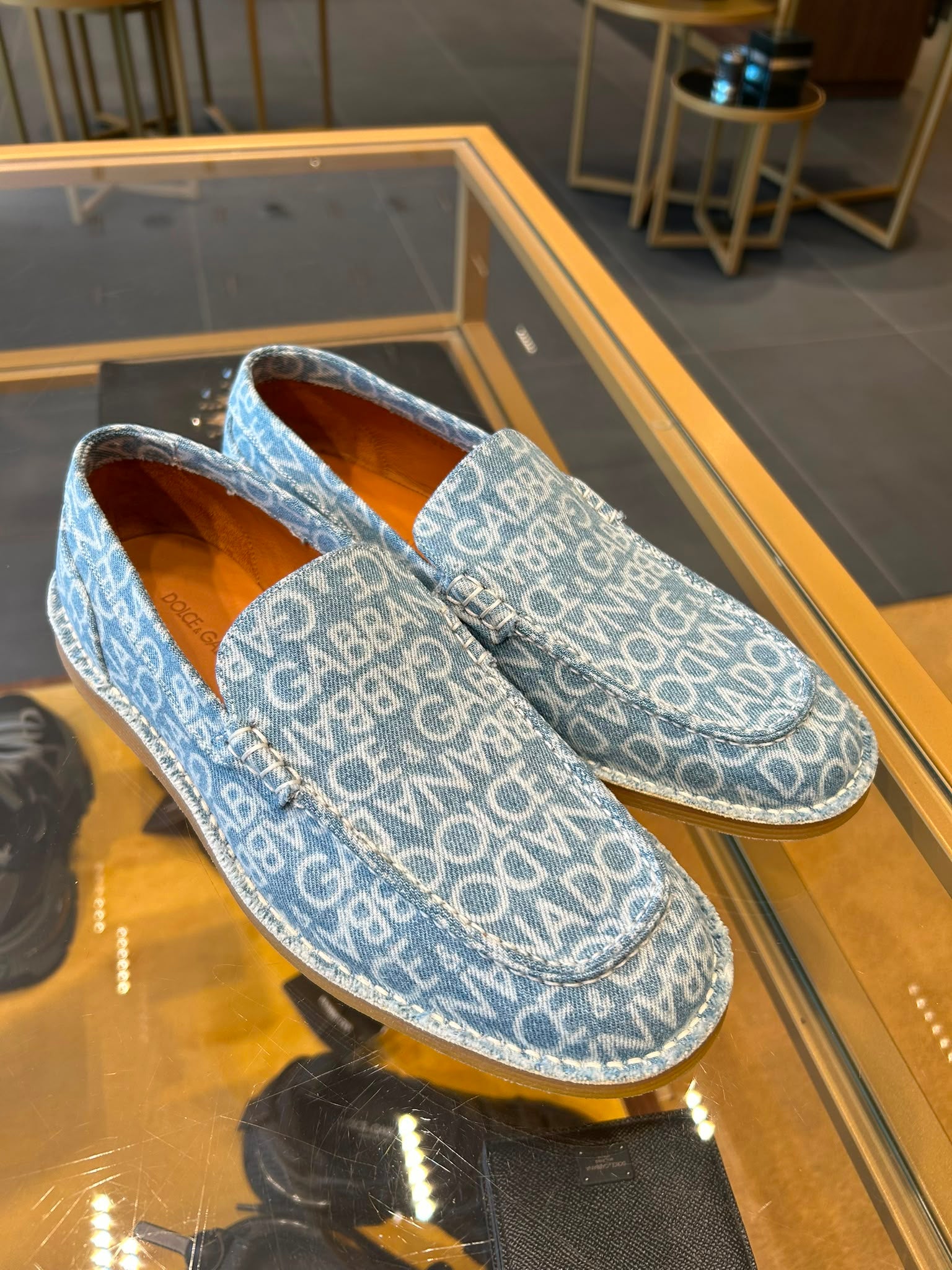 Suede loafers with DG logo