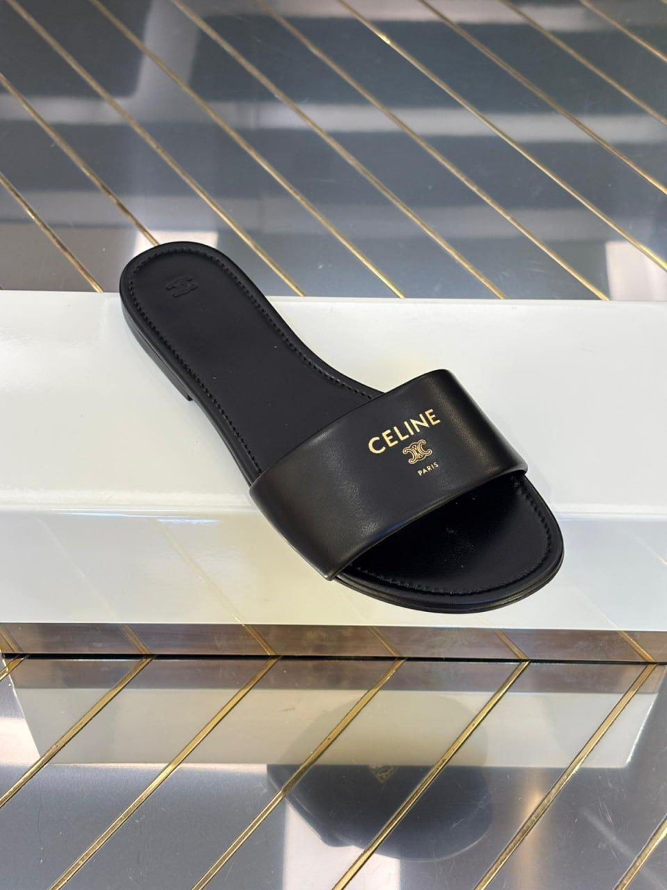 Les Bois Slide Sandal in Calfskin