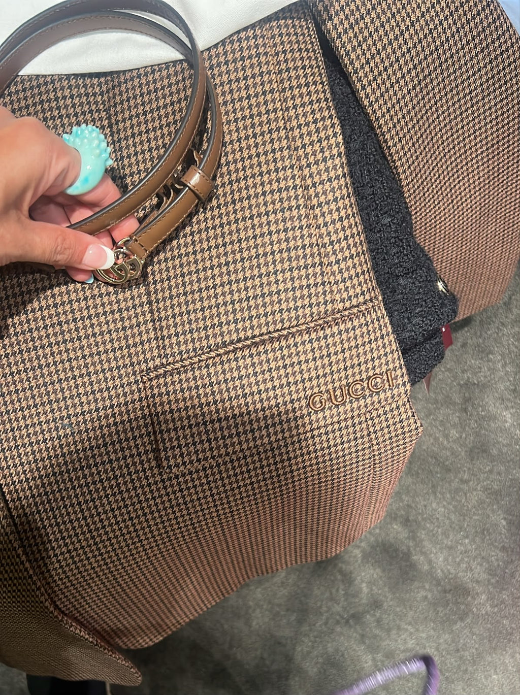 Houndstooth Wool Skirt