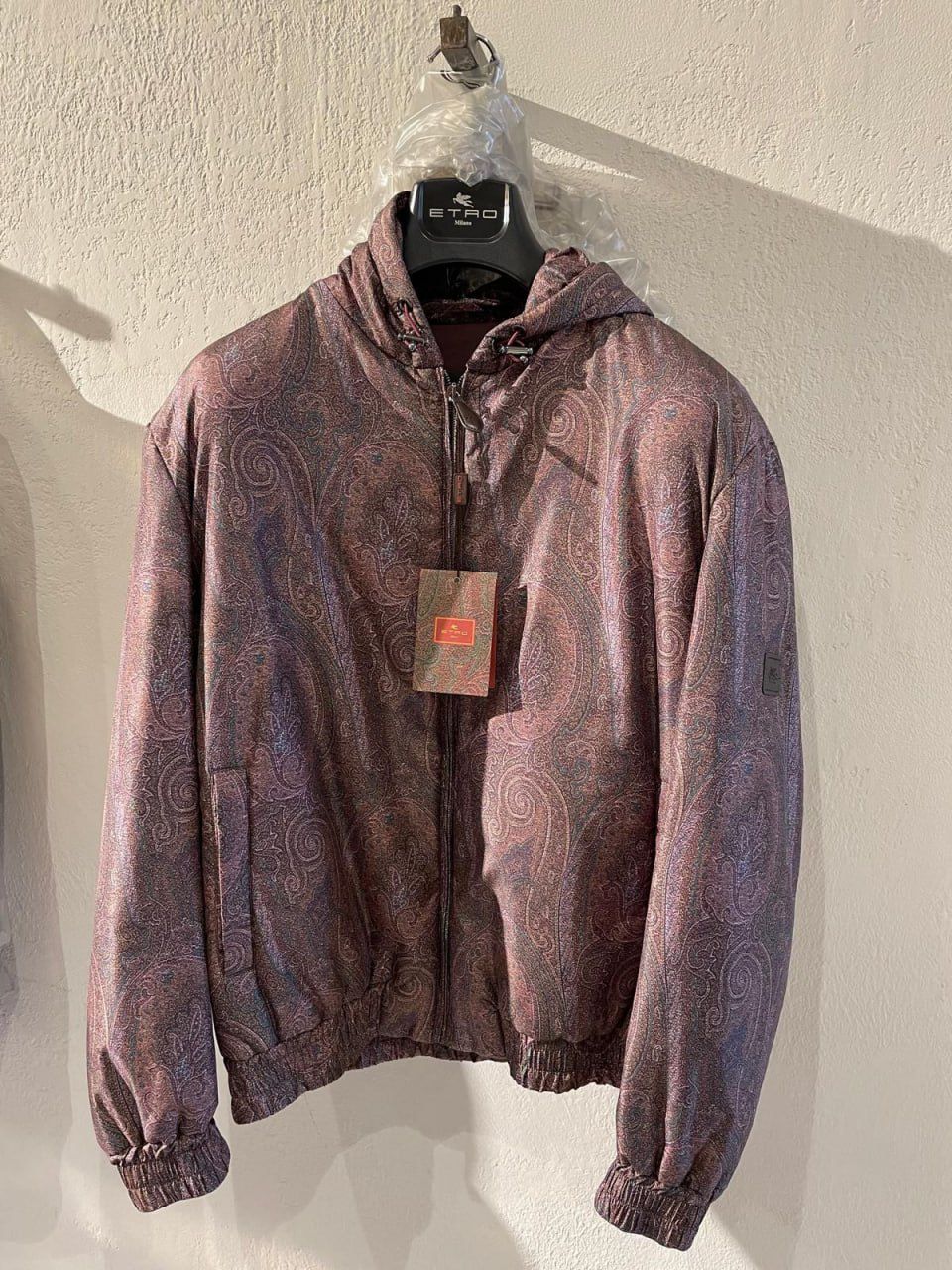 Paisley Print Hooded Bomber Jacket