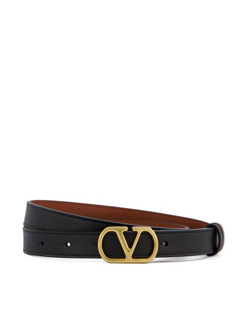 Cintura reversibile VLogo Signature in Vitello lucido