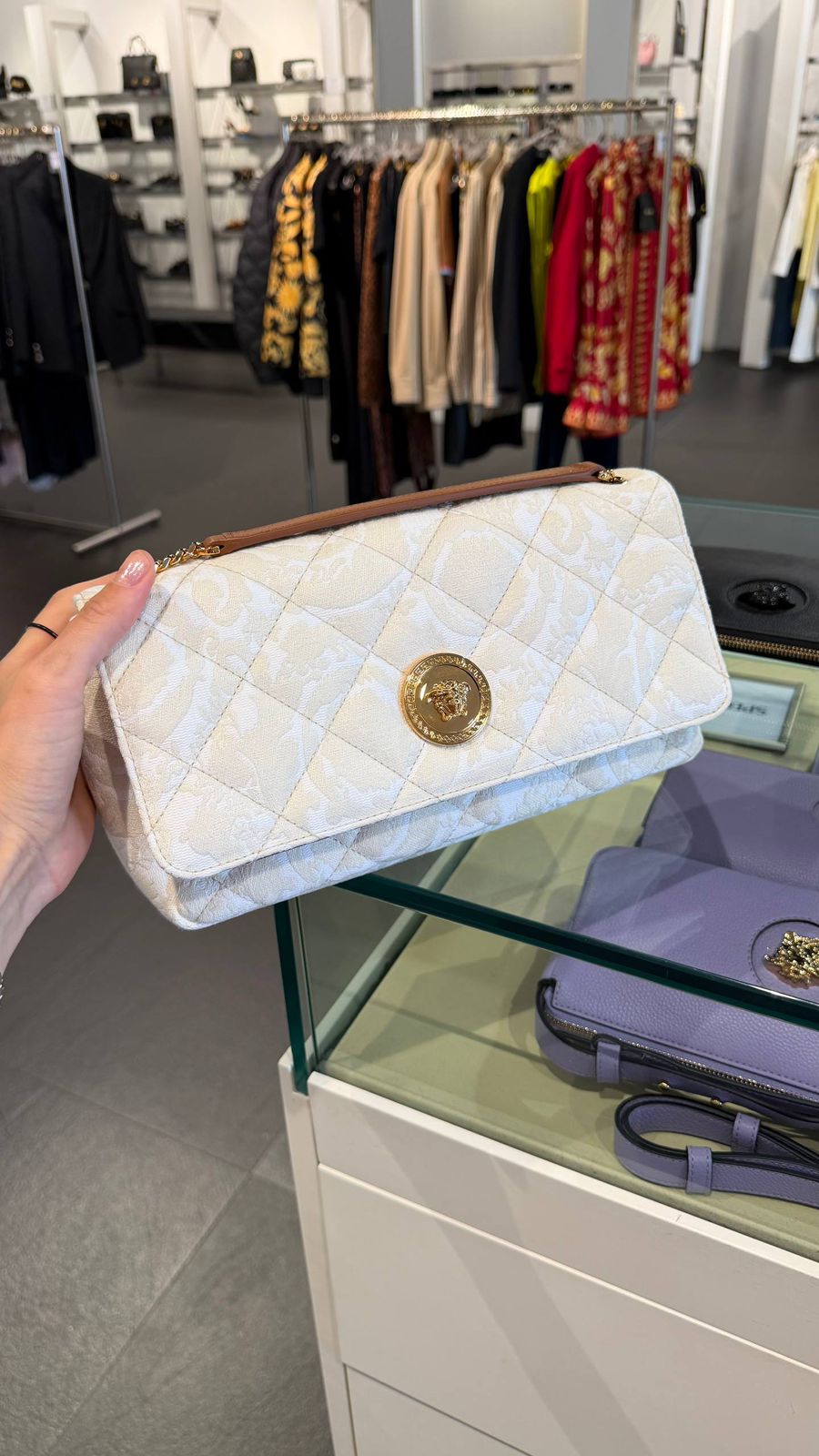 Versace Quilted Barocco Shoulder Bag