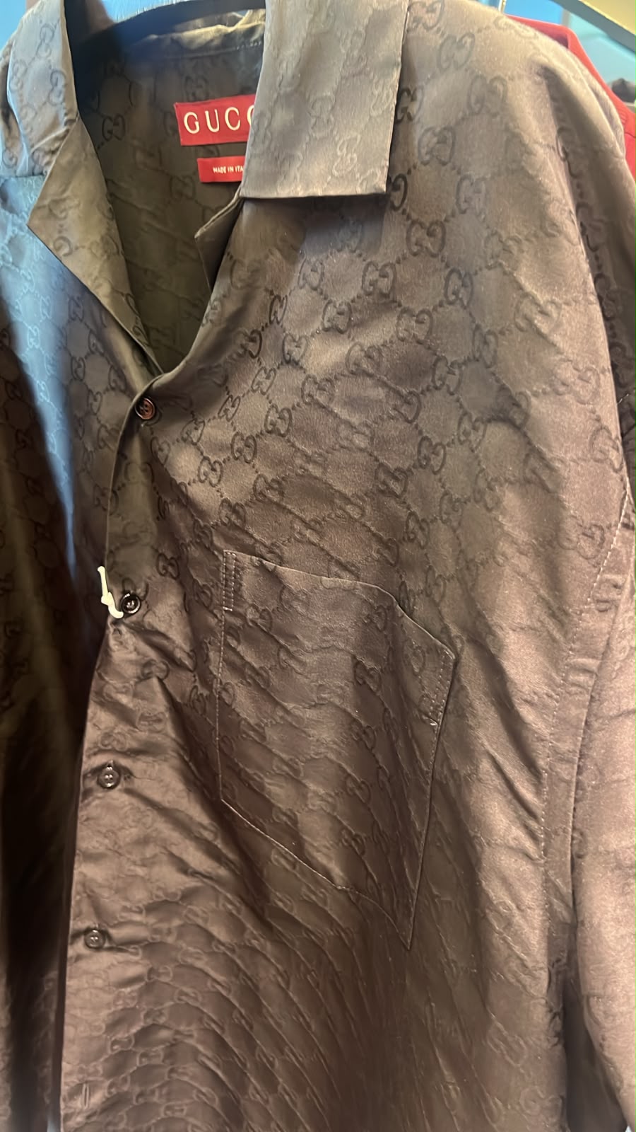 GG Jacquard Silk Bowling Shirt