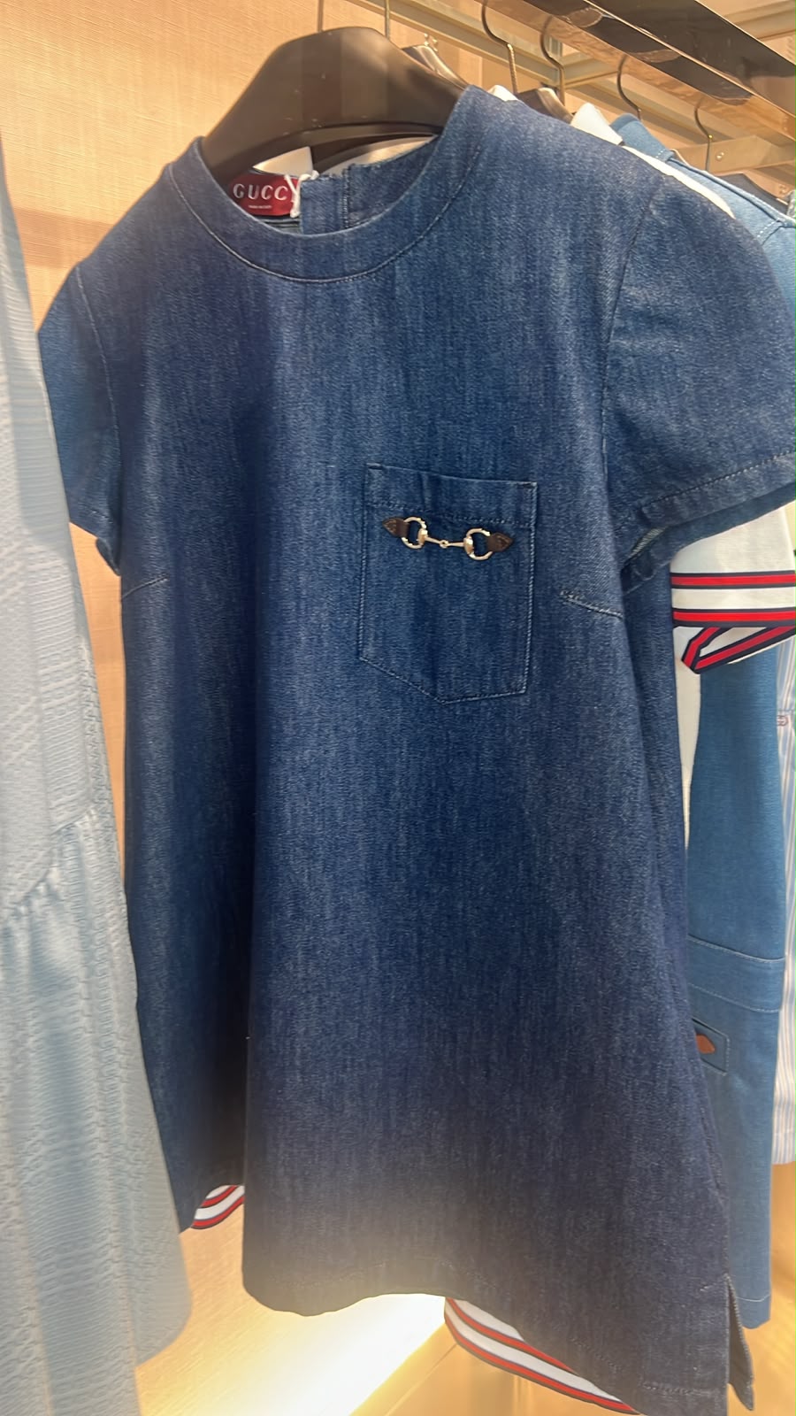 Horsebit detail denim dress