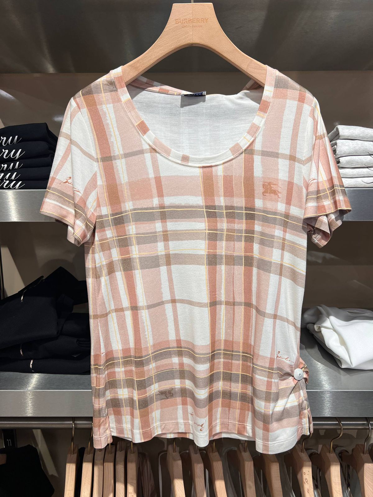 Check Print Cotton T-shirt