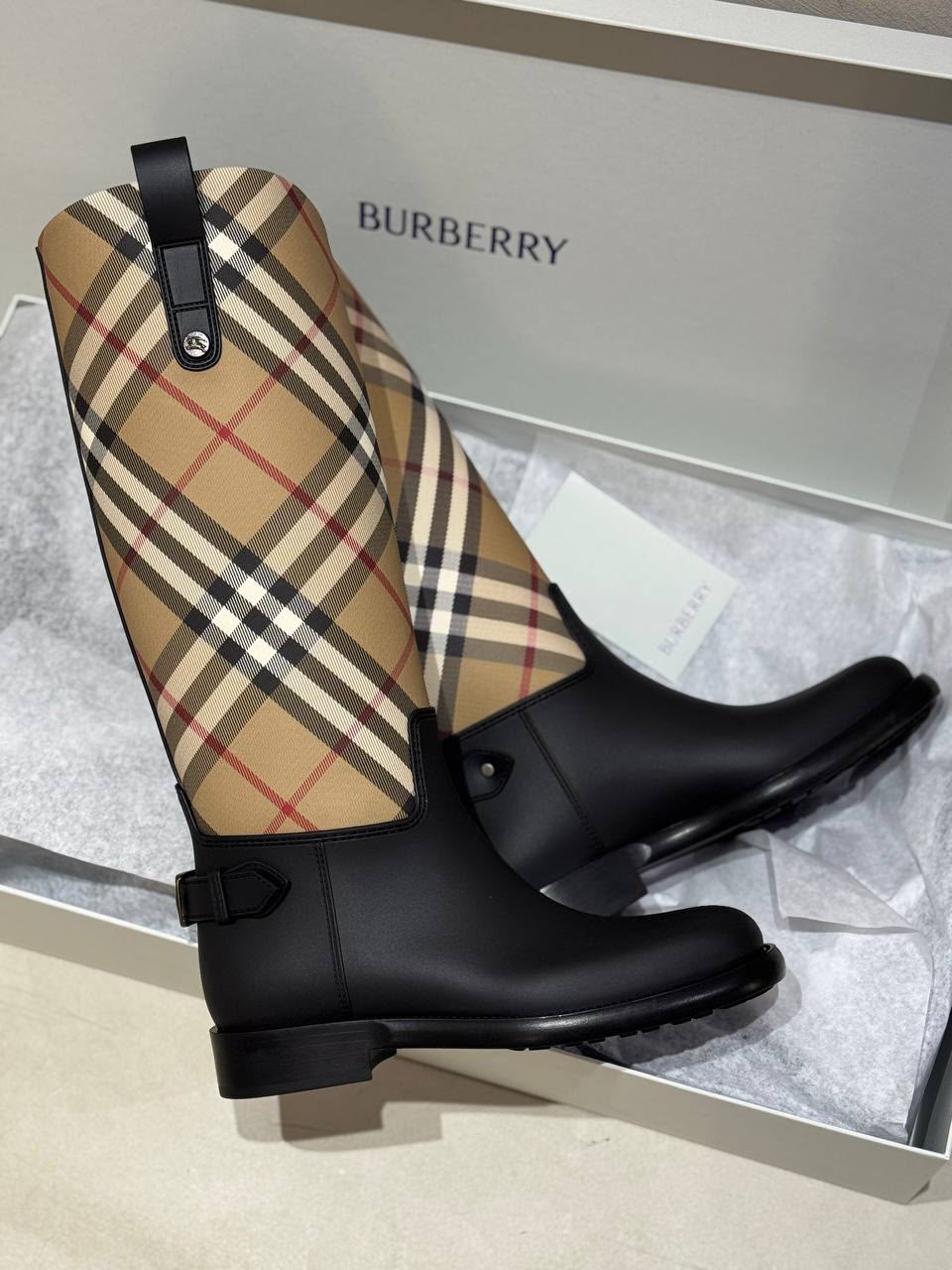 Vintage Check and Rubber Rain Boots