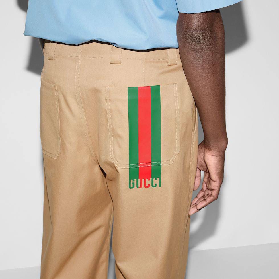 Cotton drill pant with stripe