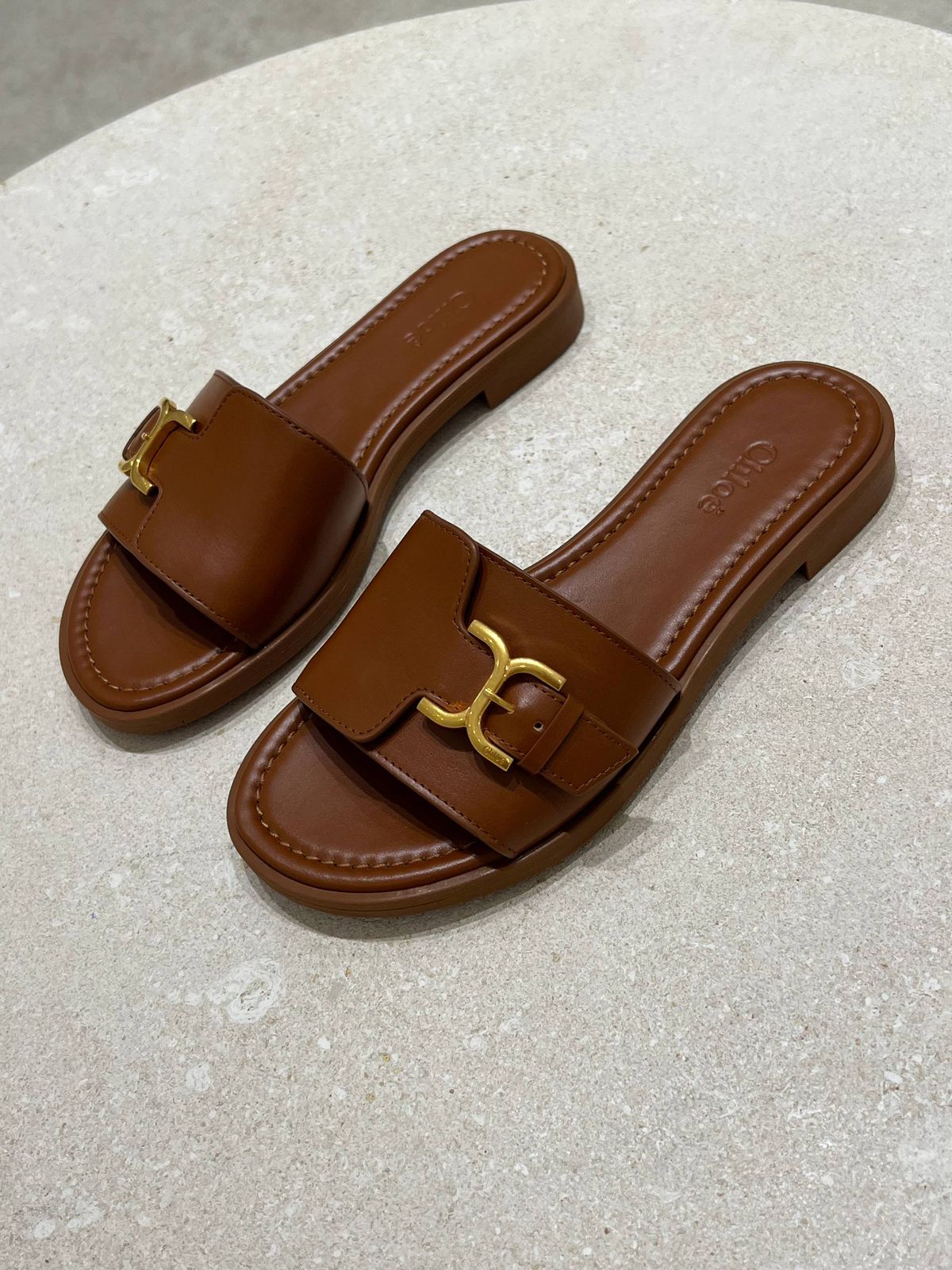Chloé Nama Buckle Slide Sandals