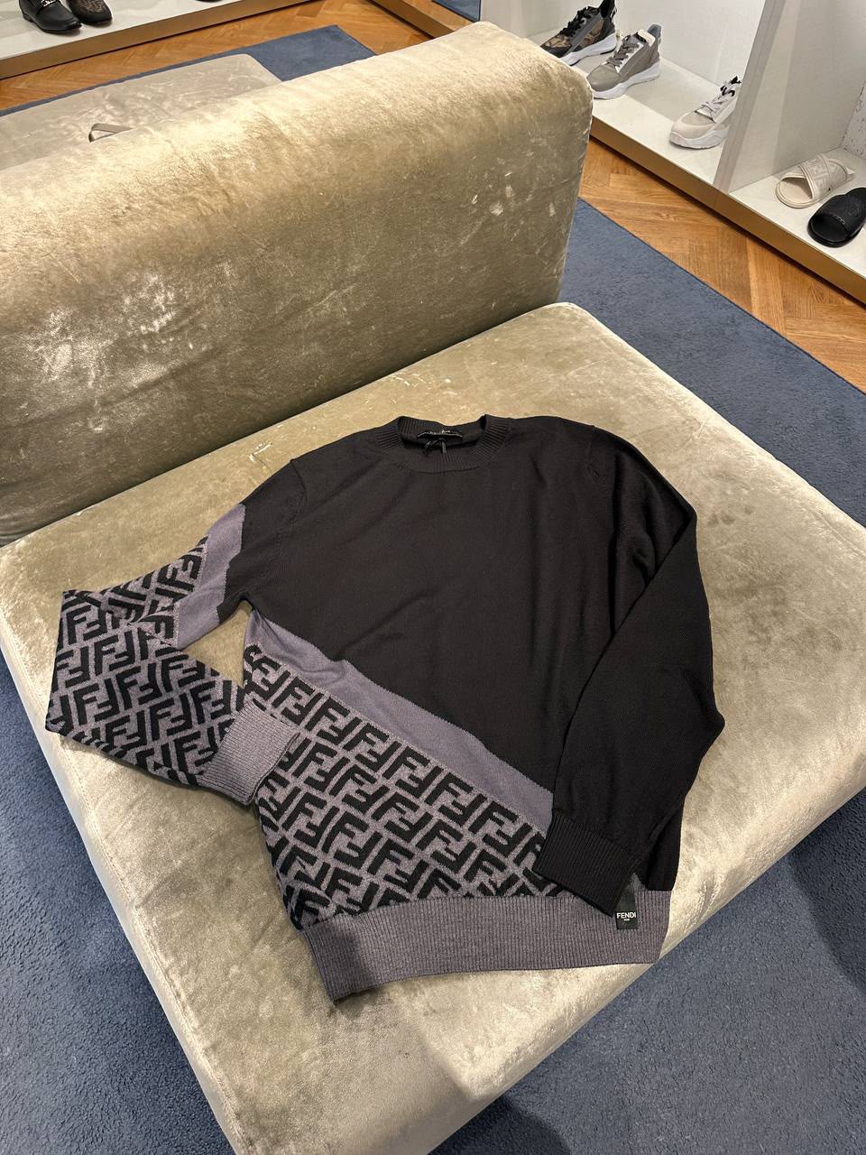 FF Logo Diagonal Color-Block Sweater
