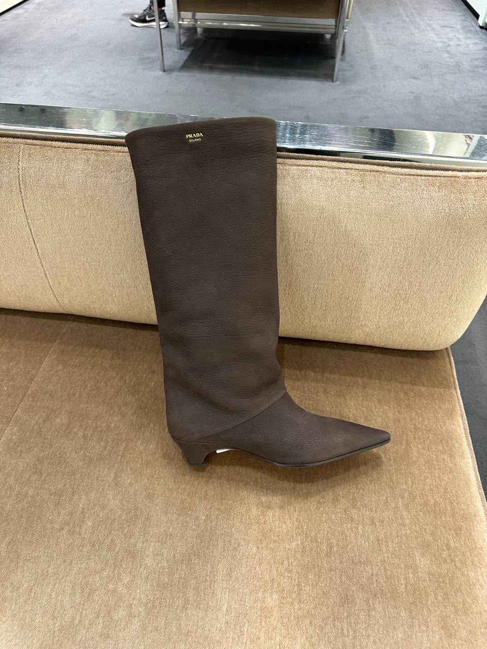 Leather knee boots