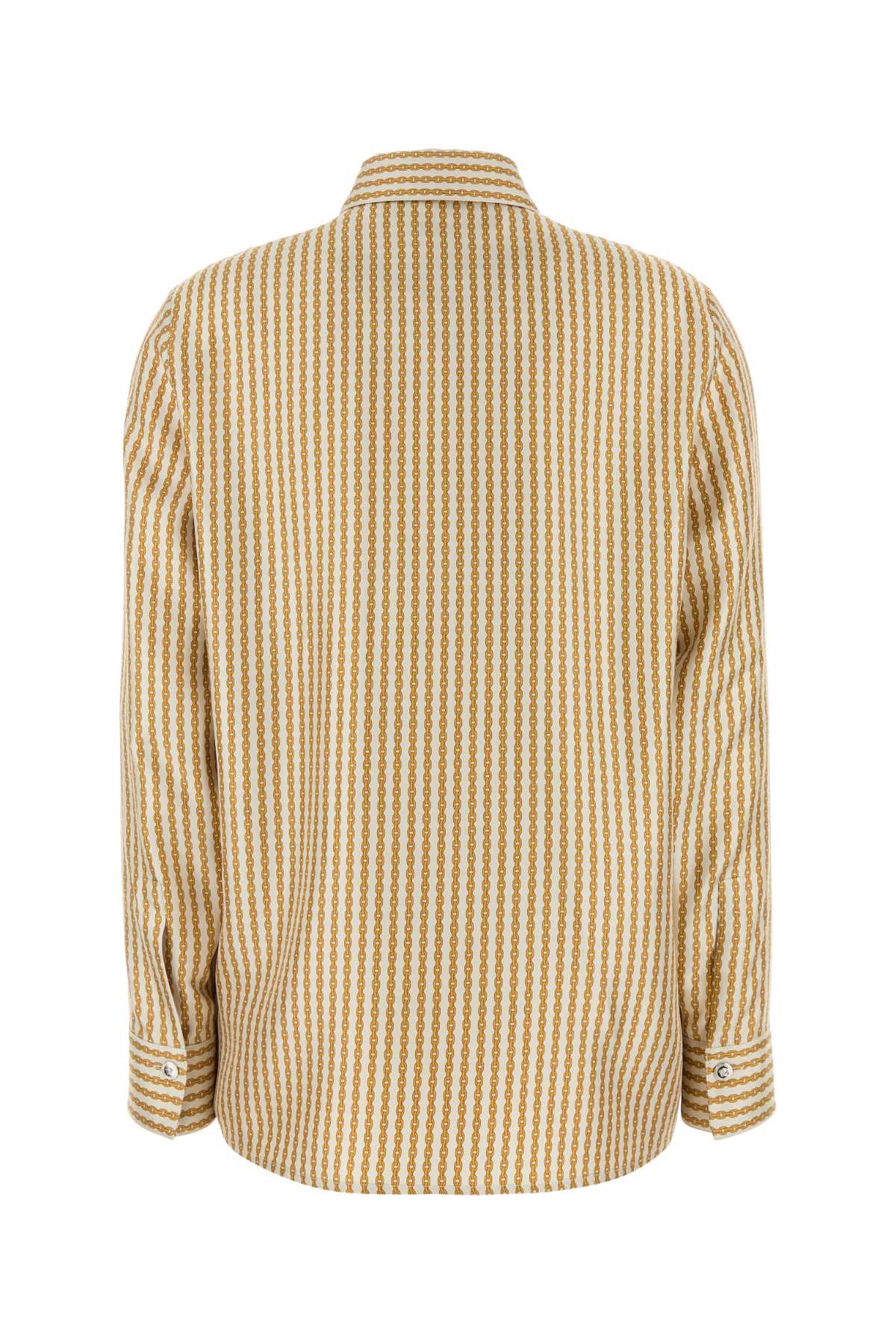 VERSACE FORMAL SHIRT PINSTRIPE CHAIN ON RESPONSIBLE SILK T For Women Exterior: 100% Silk