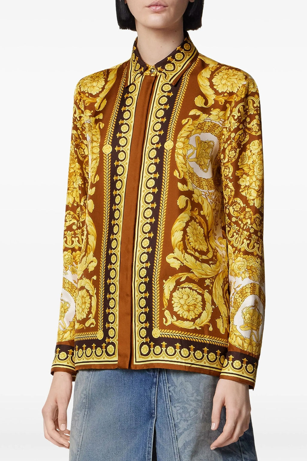 VERSACE 'Barocco' shirt For Women 100% silk