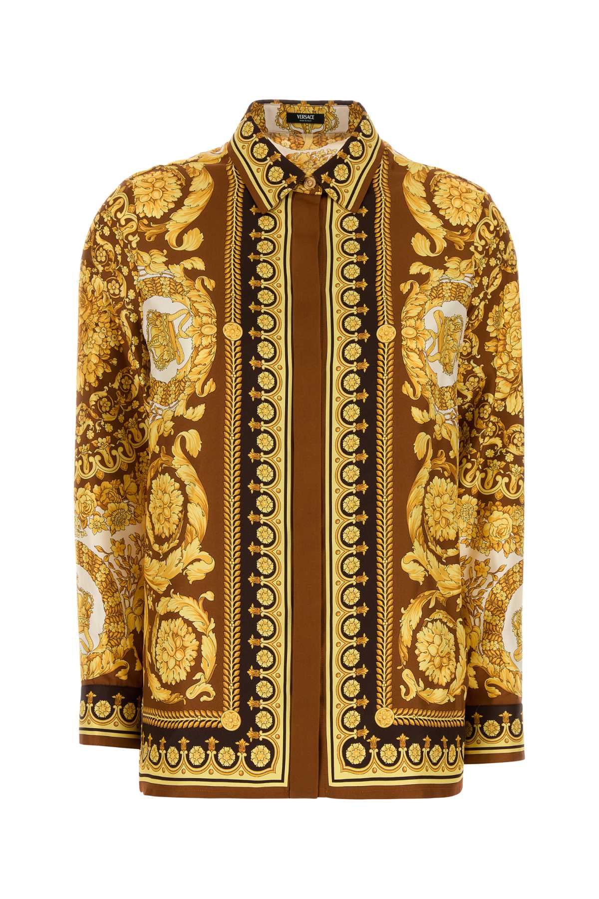 VERSACE FORMAL SHIRT BAROCCO 92 FOULARD ON SILK TWILL For Women 1.Outer Fabric:100% Silk