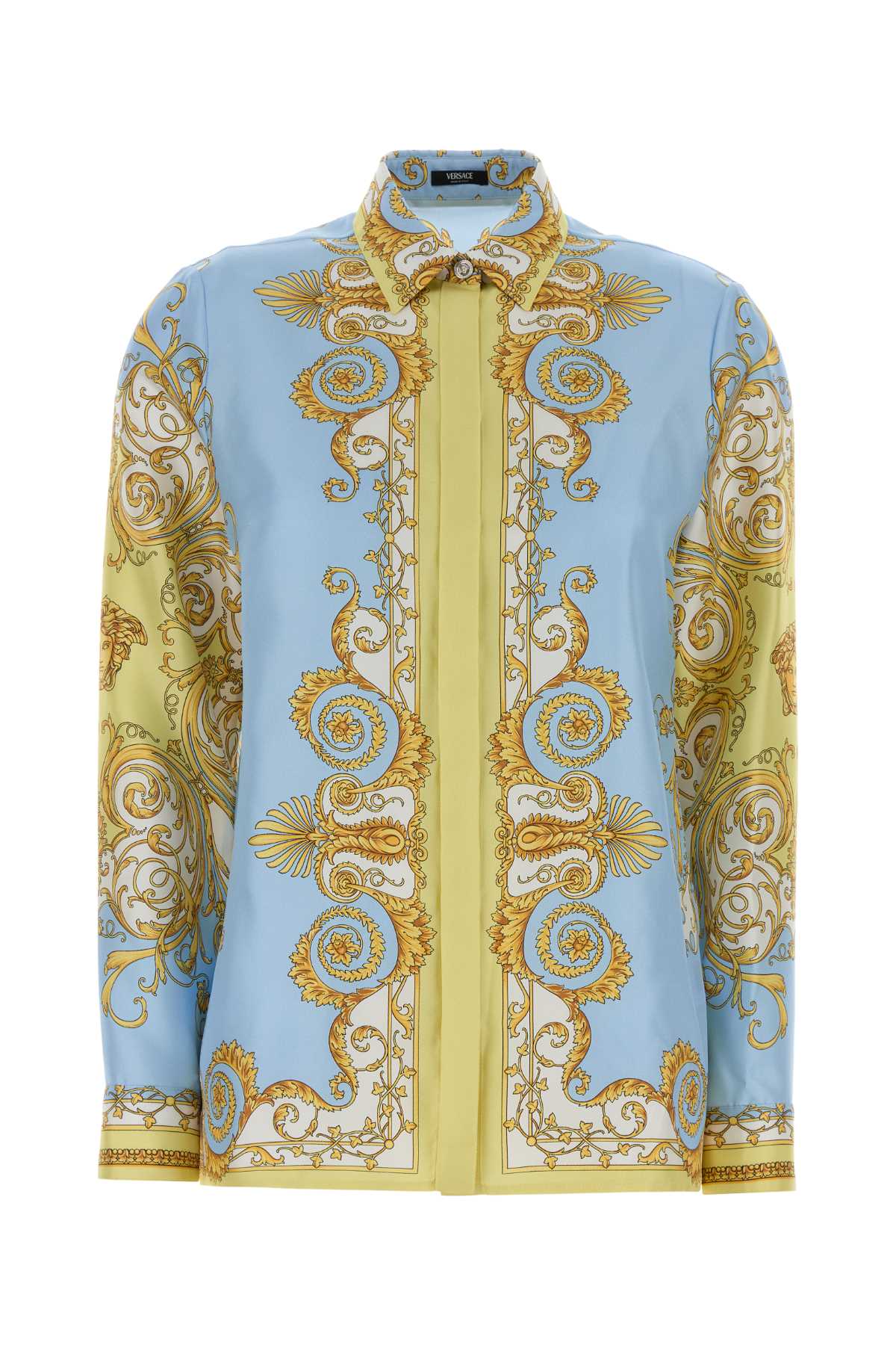 VERSACE FORMAL SHIRT SILK TWILL PRINT SPRING BAROCCO FOULA For Women Exterior: 100% Silk
