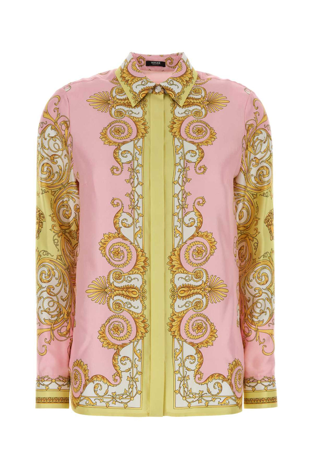 VERSACE FORMAL SHIRT SILK TWILL PRINT SPRING BAROCCO FOULA For Women Exterior: 100% Silk