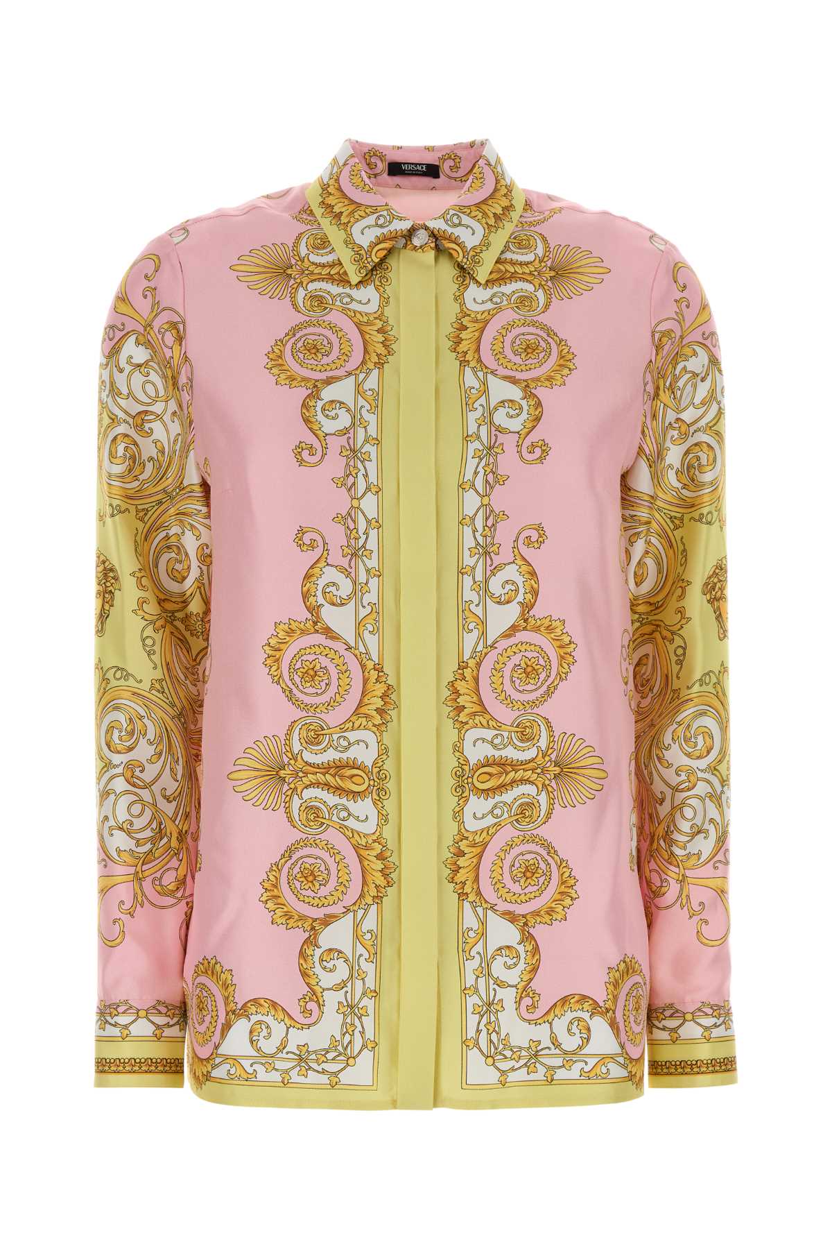 VERSACE FORMAL SHIRT SILK TWILL PRINT SPRING BAROCCO FOULA For Women Exterior: 100% Silk