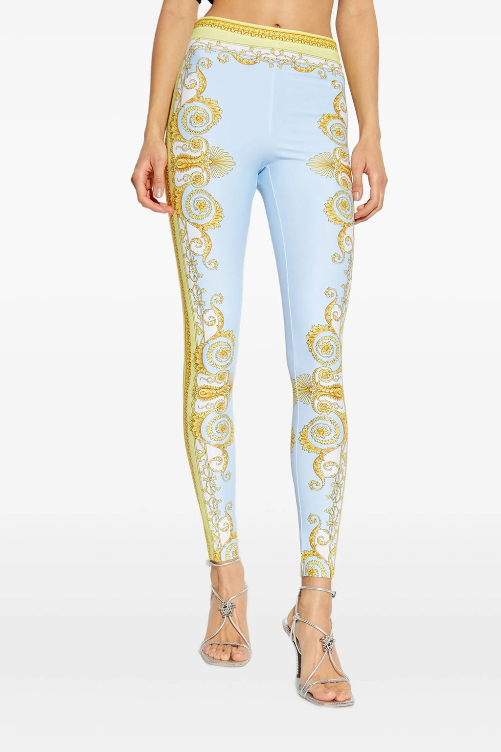 VERSACE 'Spring Barocco' leggings For Women 78% nylon, 22% elastane