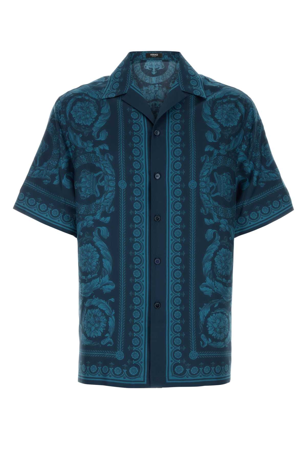 VERSACE INFORMAL SHIRT SILK TWILL FABRIC BAROCCO 92 PRINT For Men Exterior: 100% Silk