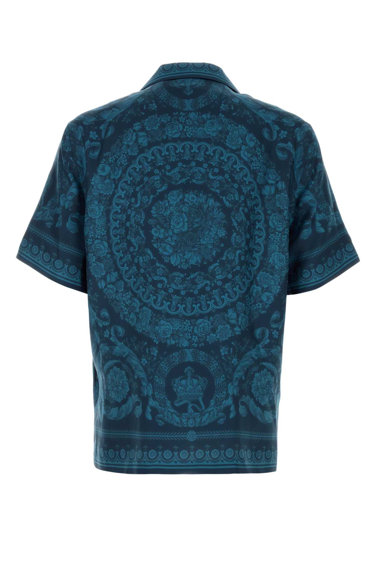 VERSACE INFORMAL SHIRT SILK TWILL FABRIC BAROCCO 92 PRINT For Men Exterior: 100% Silk
