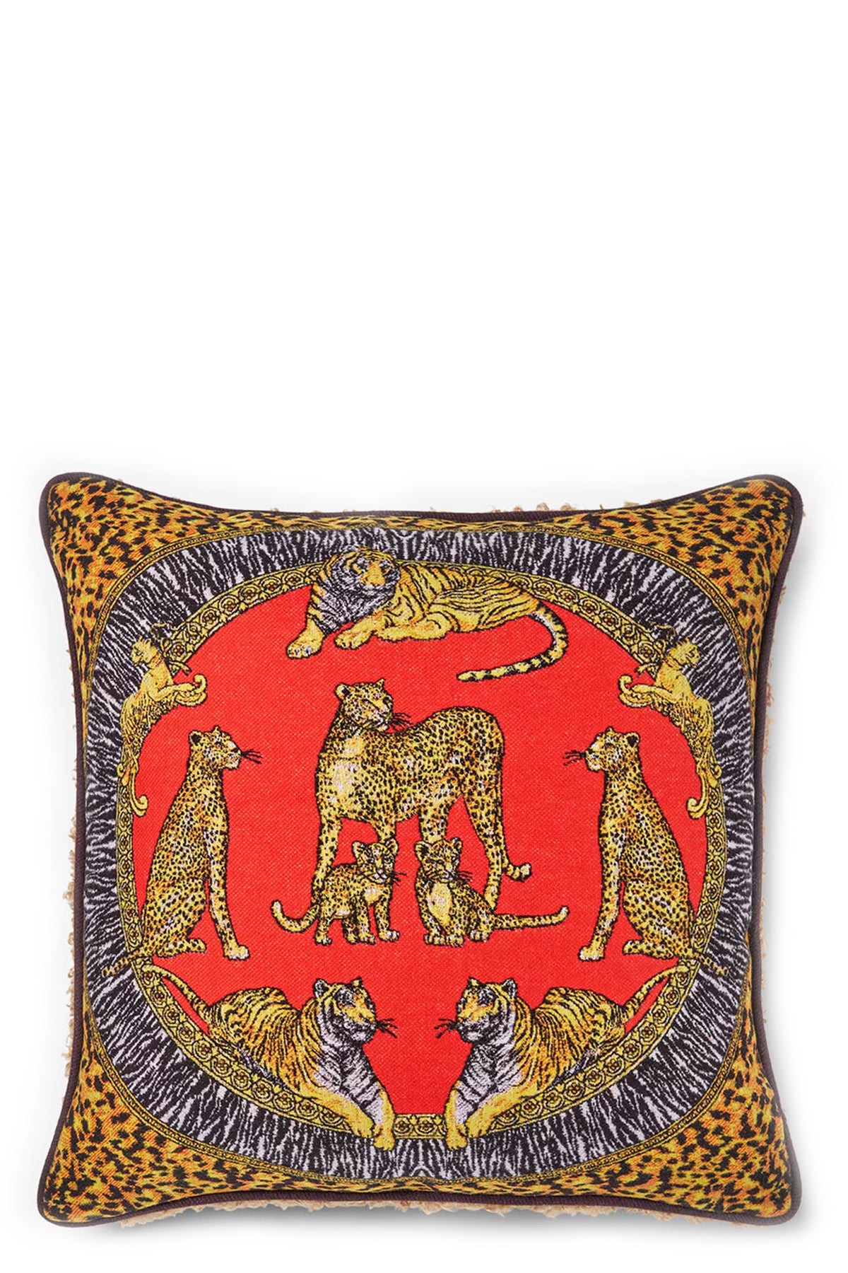 VERSACE HOME 'Wild Cats' double-face cushion