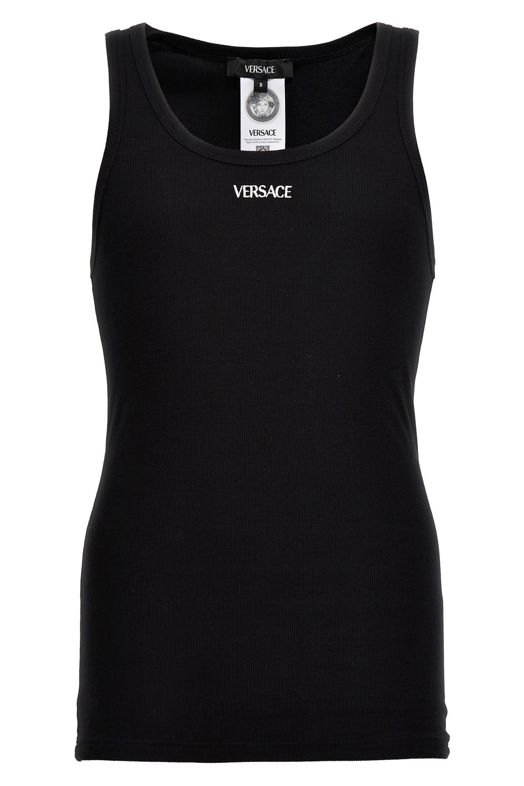 VERSACE Logo embroidery tank top For Men 93% cotton, 7% elastane