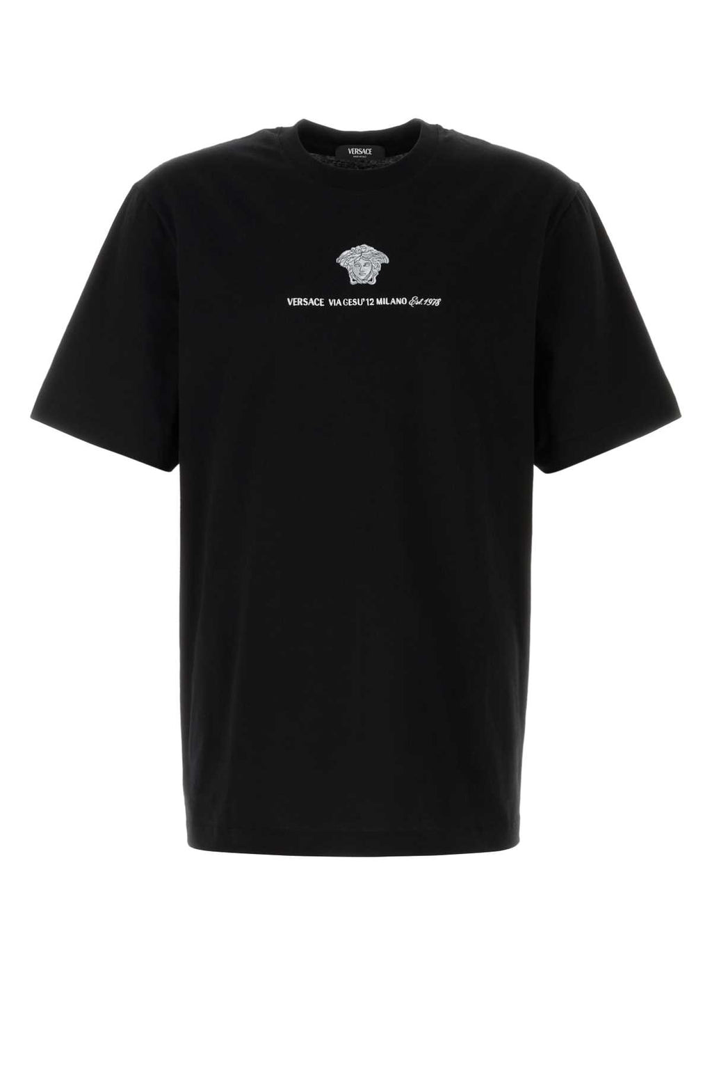 VERSACE T-SHIRT COMPACT COTTON JERSEY FABRIC + MEDUSA BRAN For Men Exterior: 100% Cotton