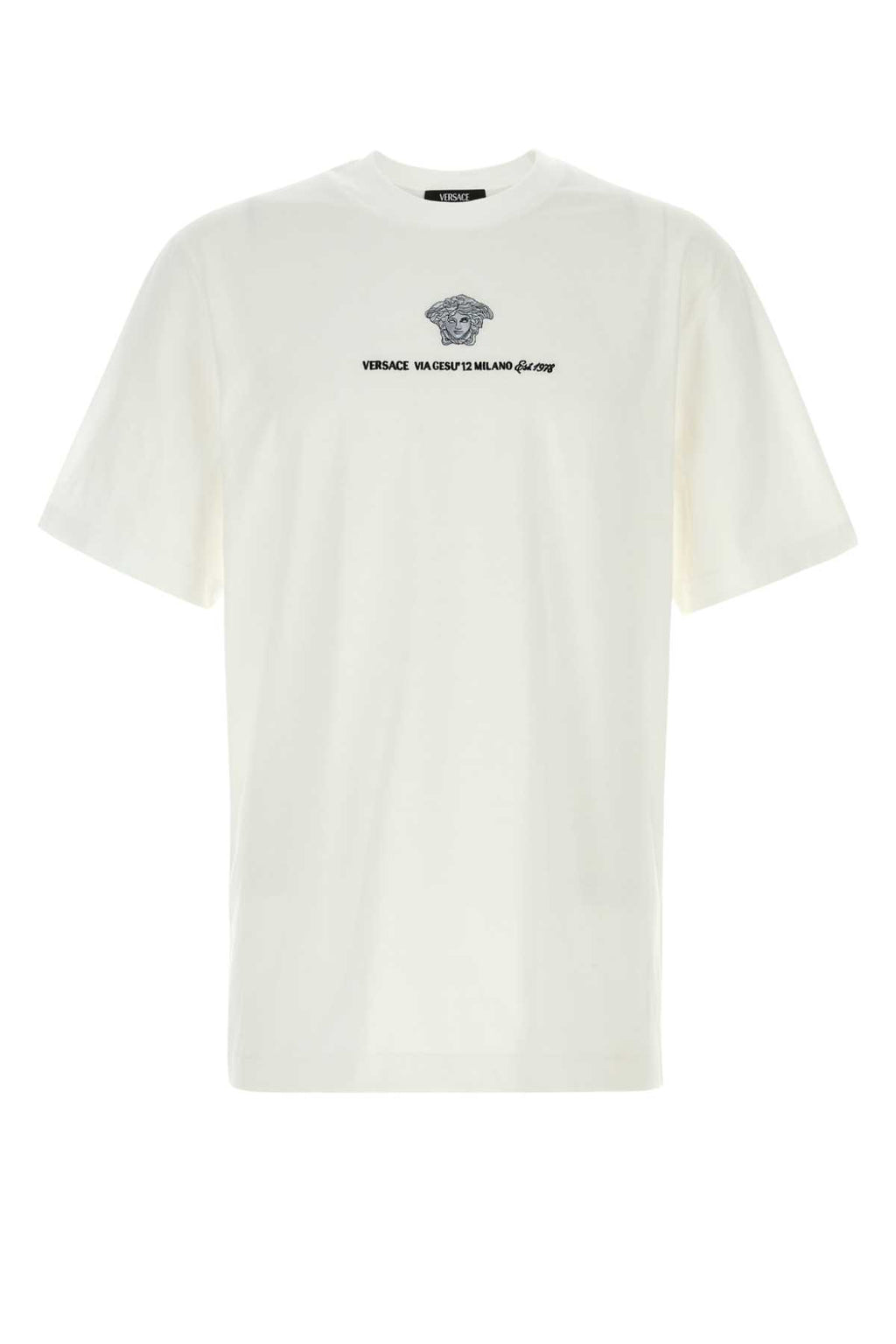VERSACE T-SHIRT COMPACT COTTON JERSEY FABRIC + MEDUSA BRAN For Men Exterior: 100% Cotton