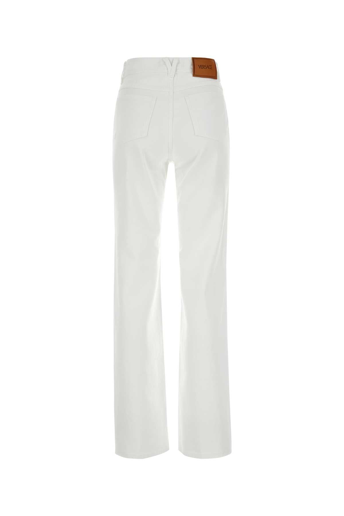 VERSACE PANT DENIM DENIM FABRIC WASHING SOFTENED For Women Exterior: 100% Cotton