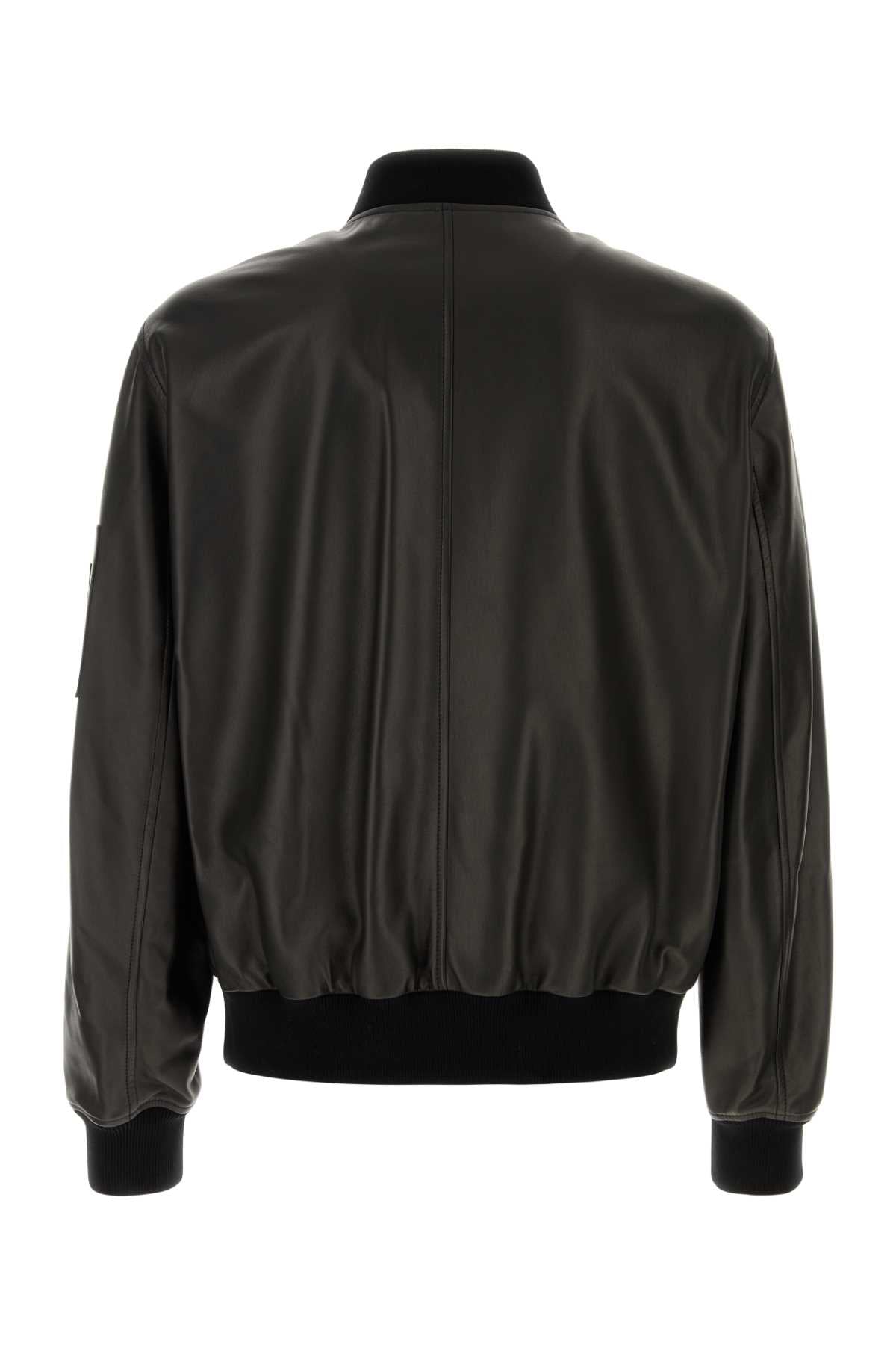 VERSACE BLOUSON LEATHER PLONGE' LEATHER For Men Exterior: 100% Lamb Lining: 100% Polyester