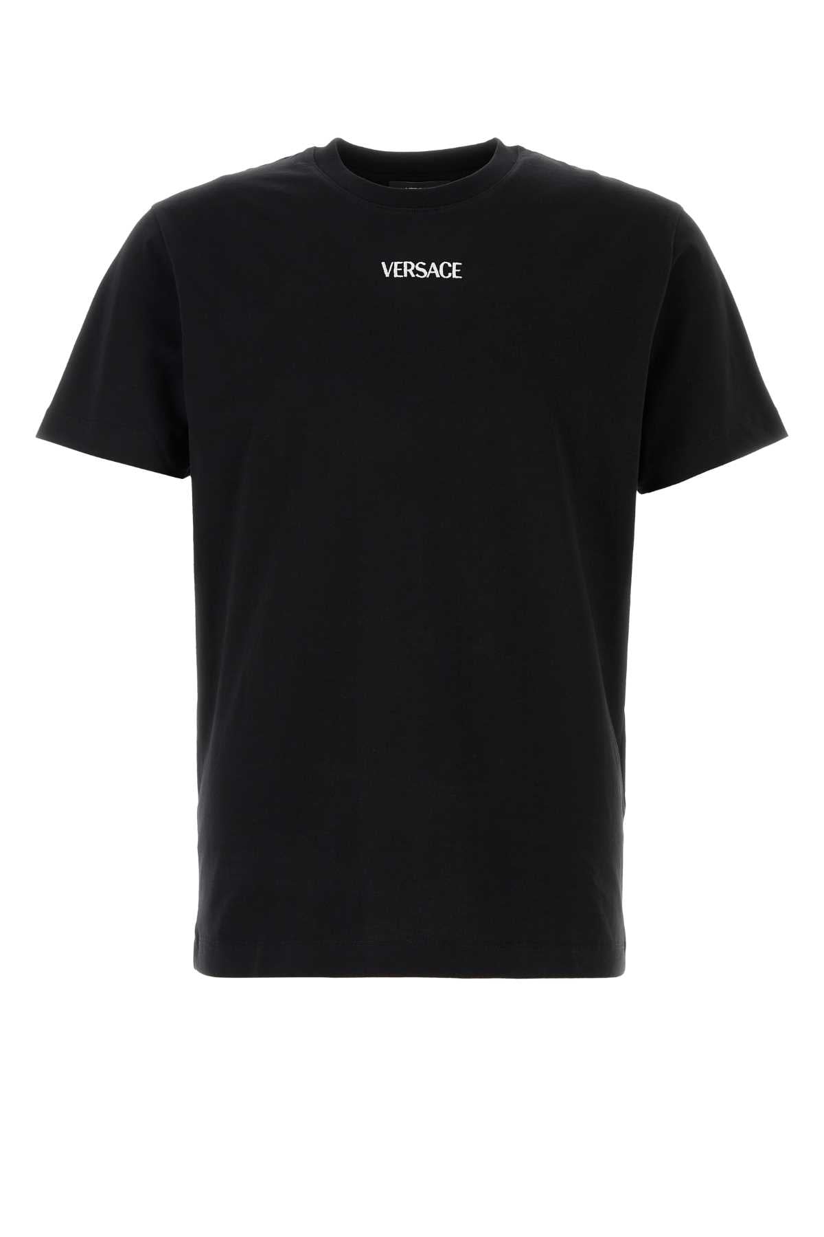 VERSACE T-SHIRT COTTON JERSEY FABRIC + VERSACE WRITING EMB For Men Exterior: 100% Cotton