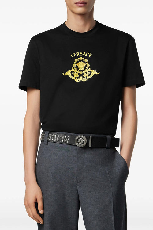 VERSACE 'Hall of Heroes Crest' T-shirt For Men 100% cotton