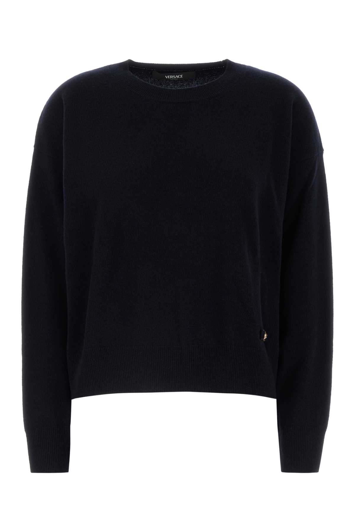VERSACE KNIT SWEATER WOOL CASHMERE ICONS For Women Exterior: 69% Virgin wool 30% Cashmere 1% Elastane