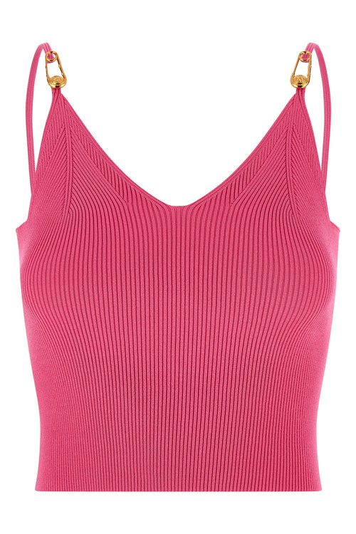 VERSACE 'Safety Pin' top For Women 83% viscose, 17% polyester