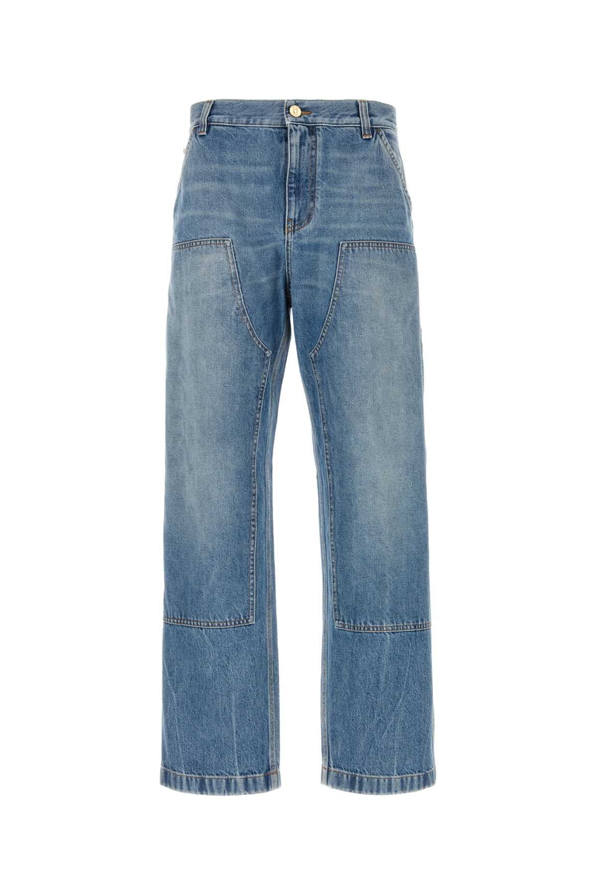 VERSACE PANT DENIM DENIM STONE WASH LIGHT BLUE For Men 