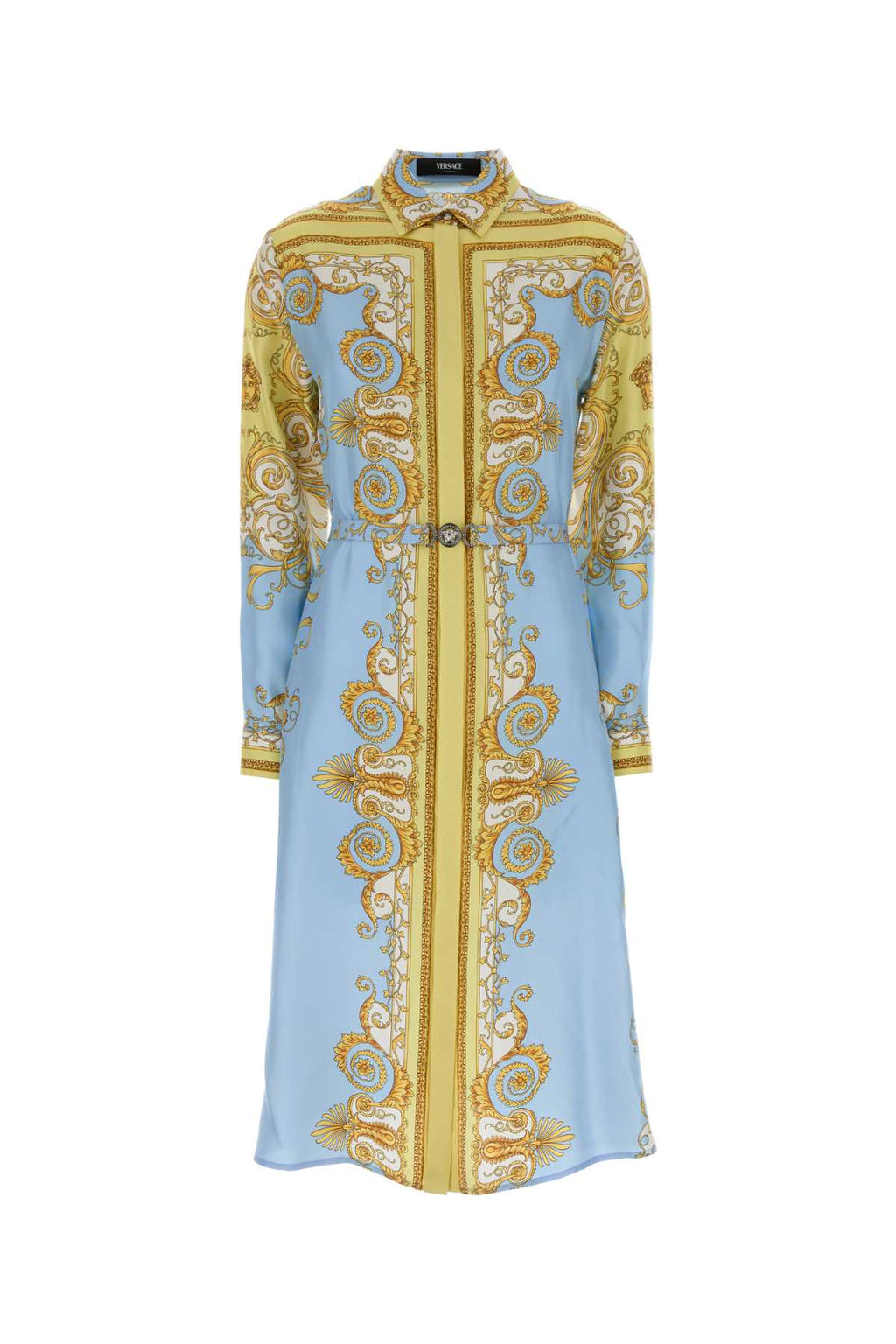 VERSACE DRESS SILK TWILL PRINT SPRING BAROCCO FOULARD PN 1 For Women Exterior: 100% Silk