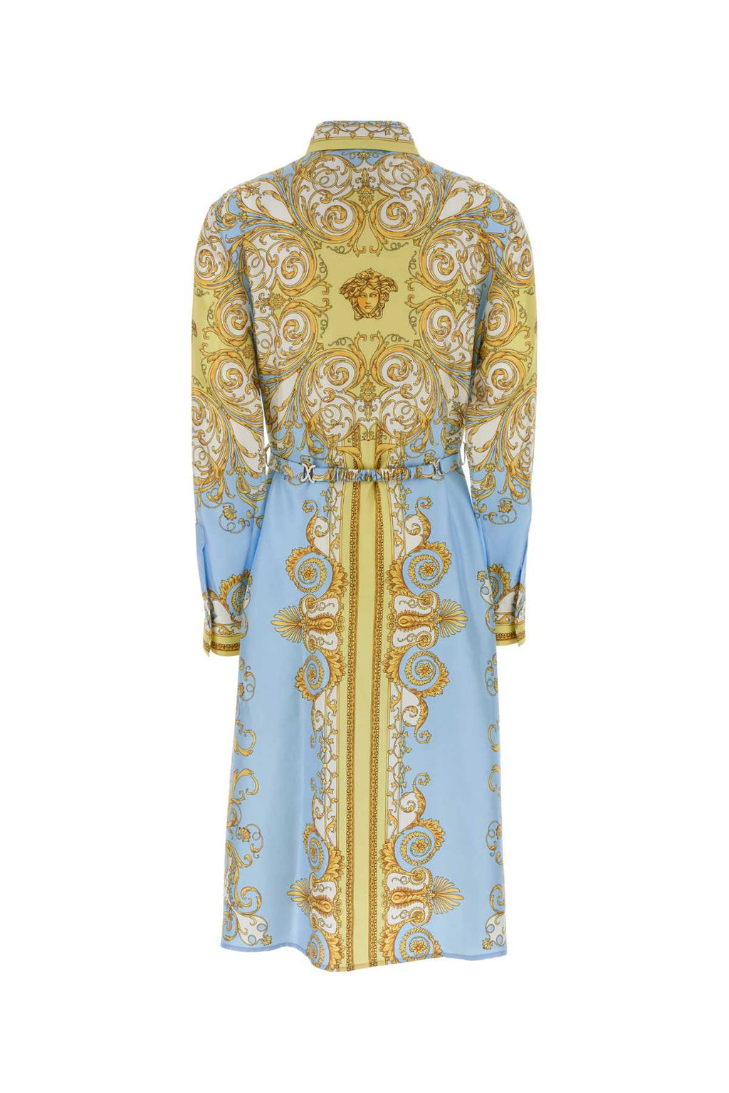 VERSACE DRESS SILK TWILL PRINT SPRING BAROCCO FOULARD PN 1 For Women Exterior: 100% Silk