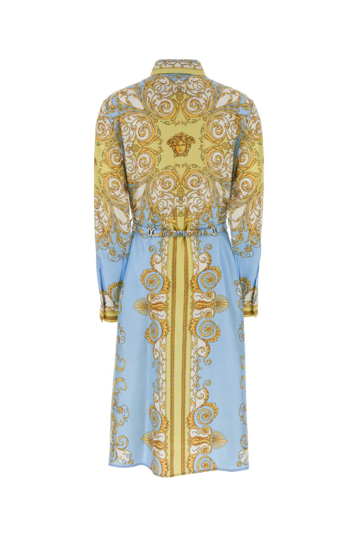VERSACE DRESS SILK TWILL PRINT SPRING BAROCCO FOULARD PN 1 For Women Exterior: 100% Silk