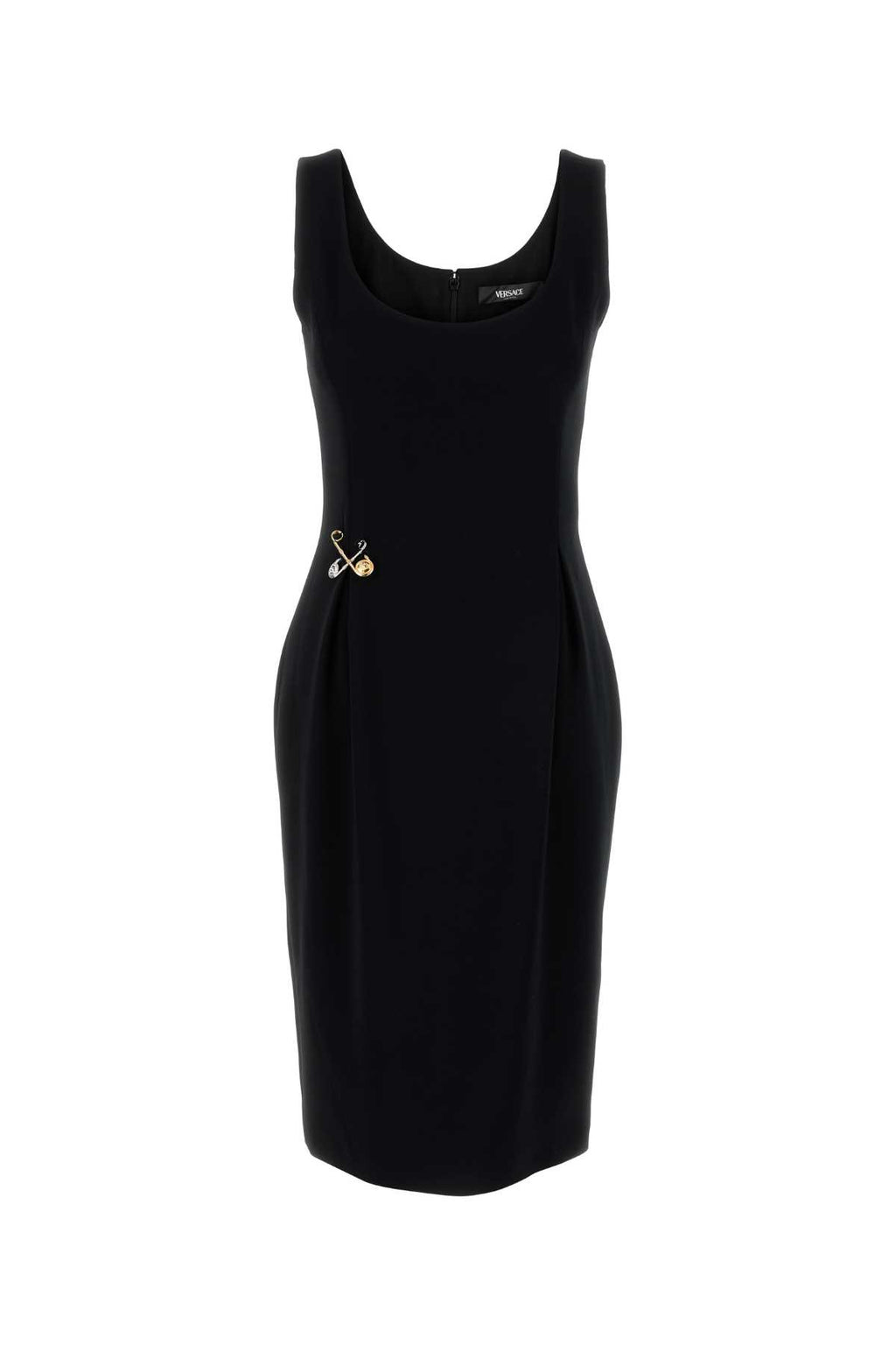 VERSACE DRESS RESPONSABILE TECHNO CADY STRETCH For Women Exterior: 95% Viscose 5% Elastane Lining: 71% Acetate 26% Silk 3% Elastane