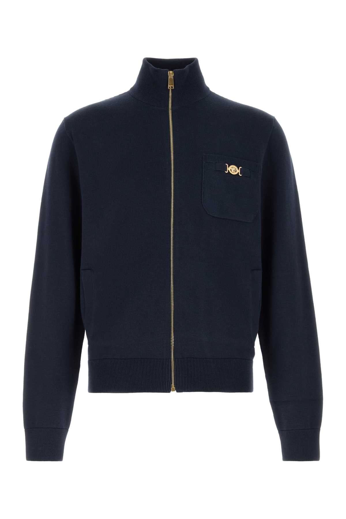 VERSACE KNIT SWEATER COTTON CASHMERE BLEND LOUNGE For Men 