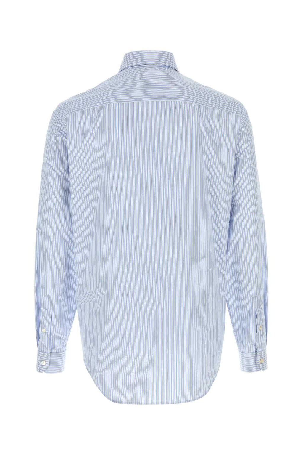VERSACE INFORMAL SHIRT STRIPED POPLIN + MEDUSA EMBROIDERY For Men Exterior: 100% Cotton
