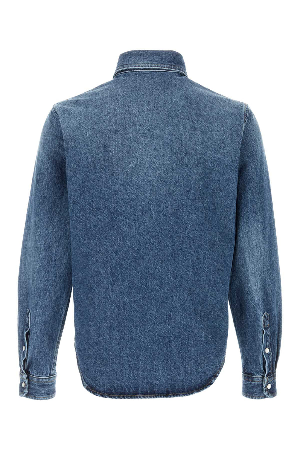 VERSACE SHIRT DENIM STONE WASH BLUE DENIM FABRIC + EMBOSSE For Men Exterior: 100% Cotton