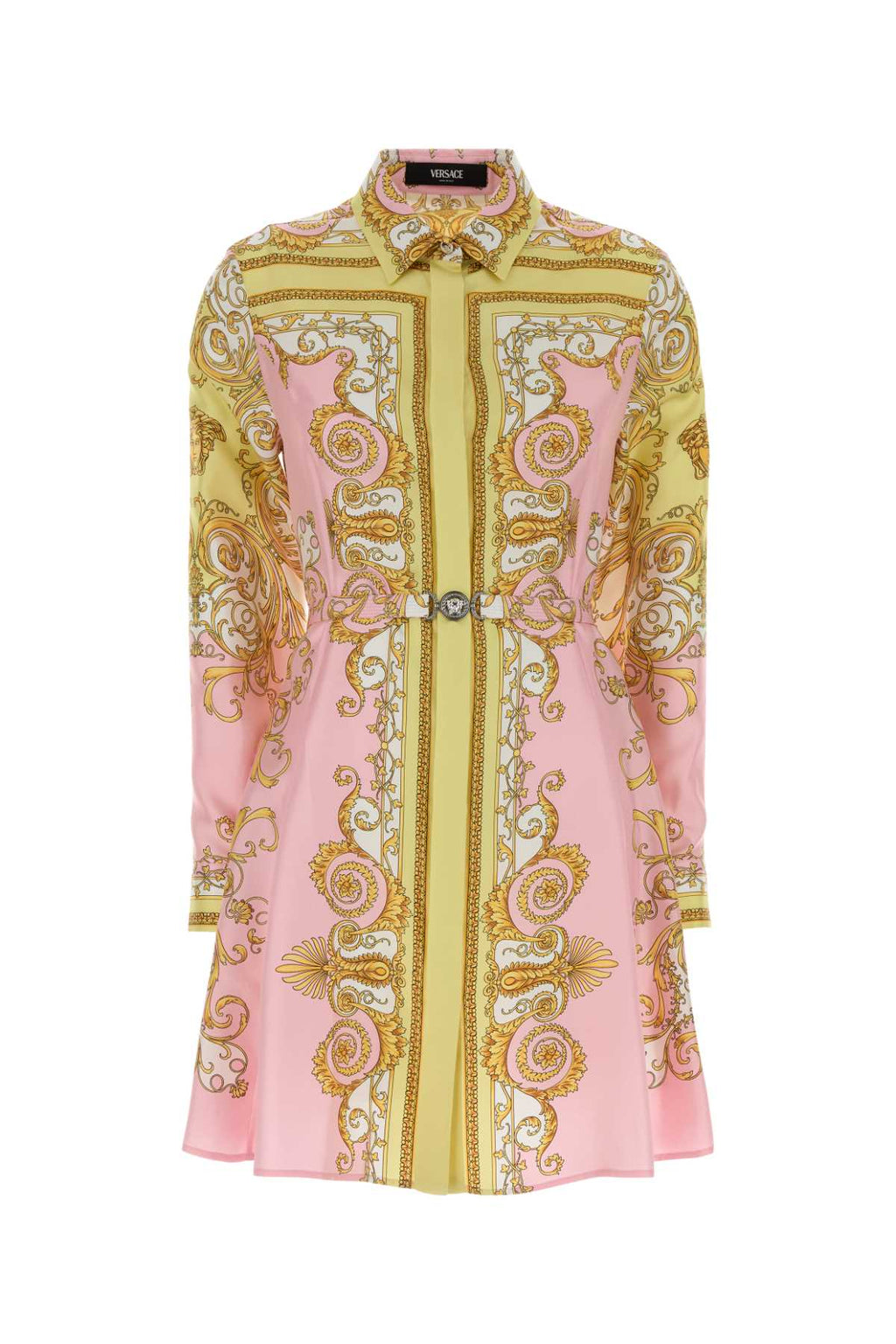 VERSACE DRESS SILK TWILL PRINT SPRING BAROCCO FOULARD PN 1 For Women Exterior: 100% Silk
