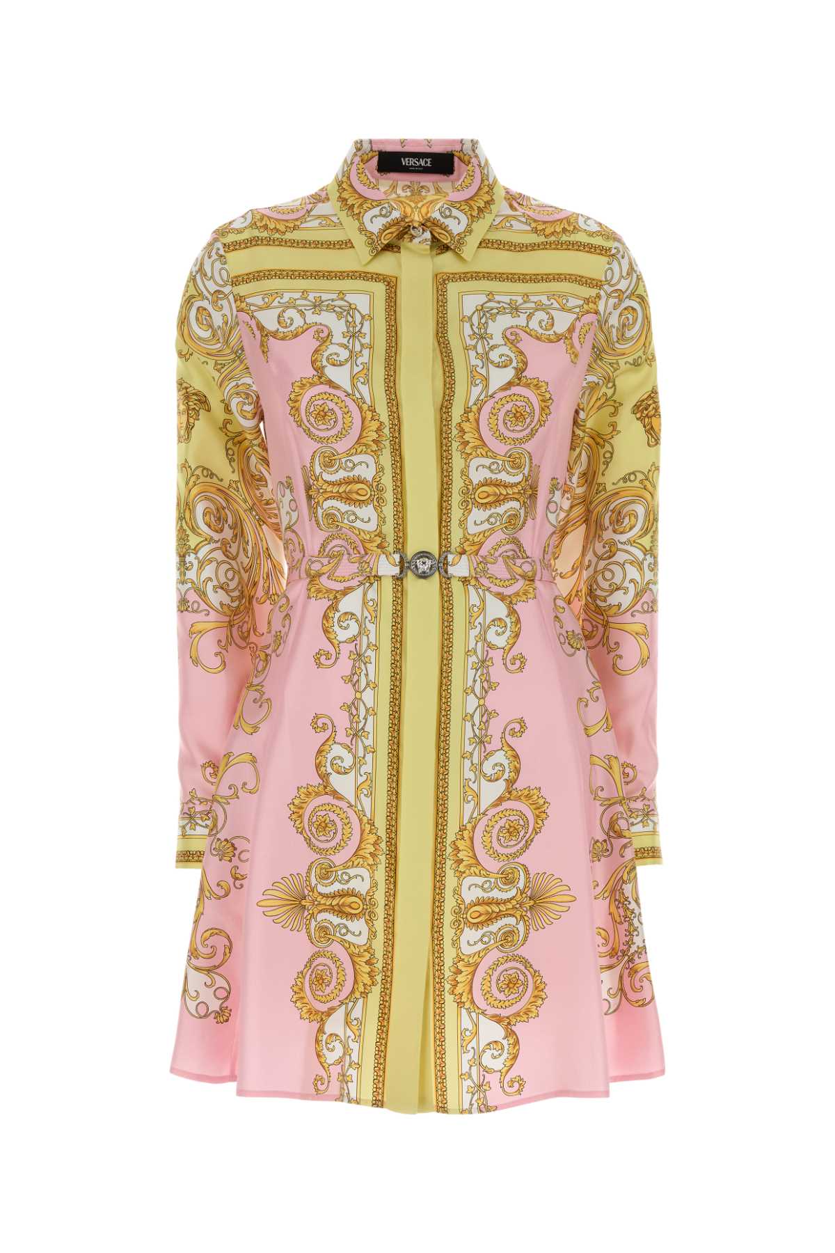 VERSACE DRESS SILK TWILL PRINT SPRING BAROCCO FOULARD PN 1 For Women Exterior: 100% Silk