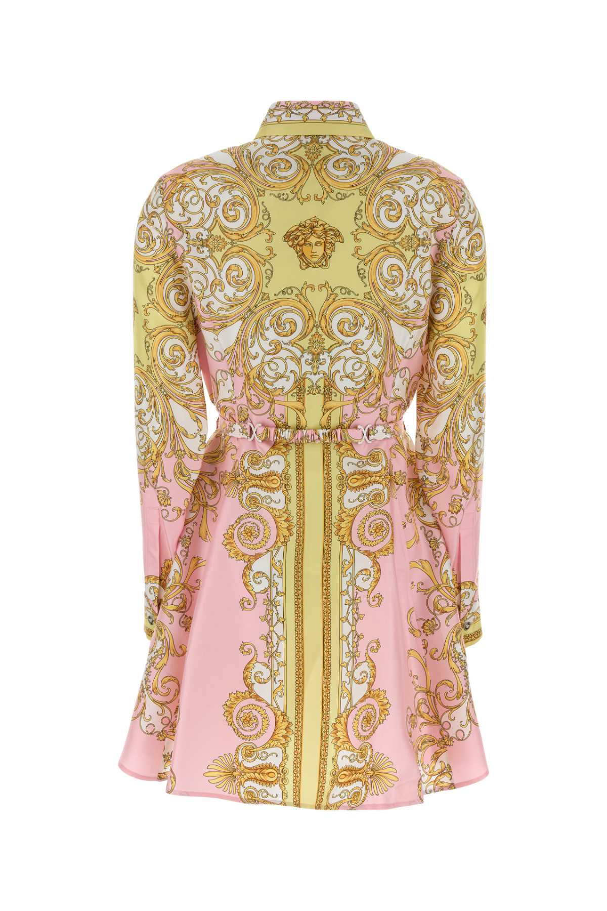 VERSACE DRESS SILK TWILL PRINT SPRING BAROCCO FOULARD PN 1 For Women Exterior: 100% Silk