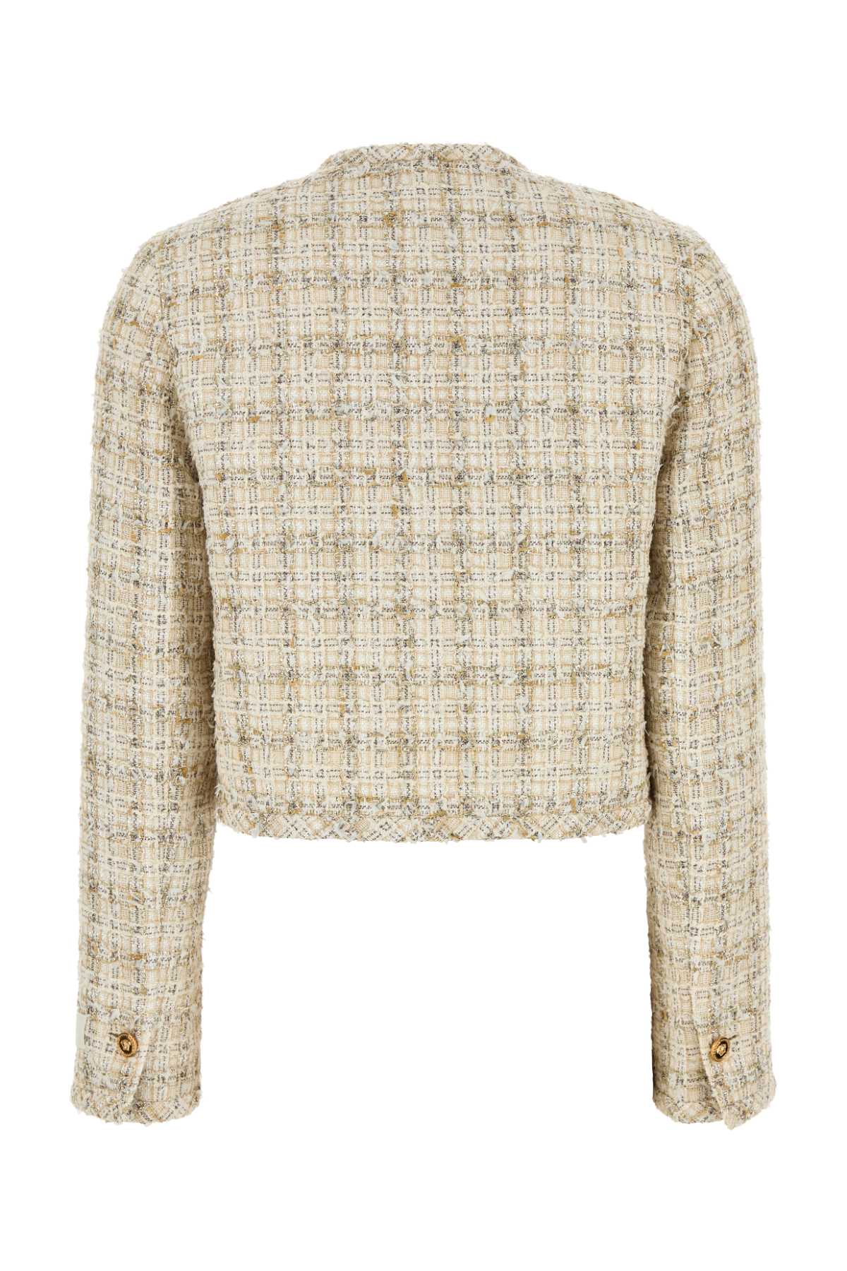VERSACE INFORMAL JACKET COTTON MIX FANCY TWEED