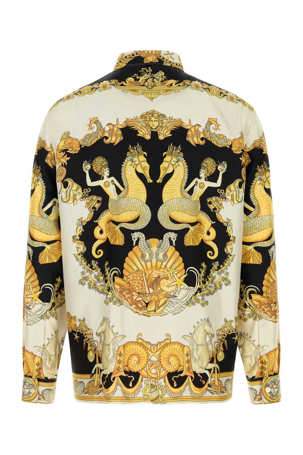 VERSACE INFORMAL SHIRT SILK TWILL CORAL THEATRE PRINT For Men 1.Outer Fabric:100% Silk